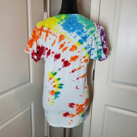 Hanes Vintage Custom Made Colorful Rainbow Tie-Dye Cotton T-Shirt Size Medium - Picture 8 of 13